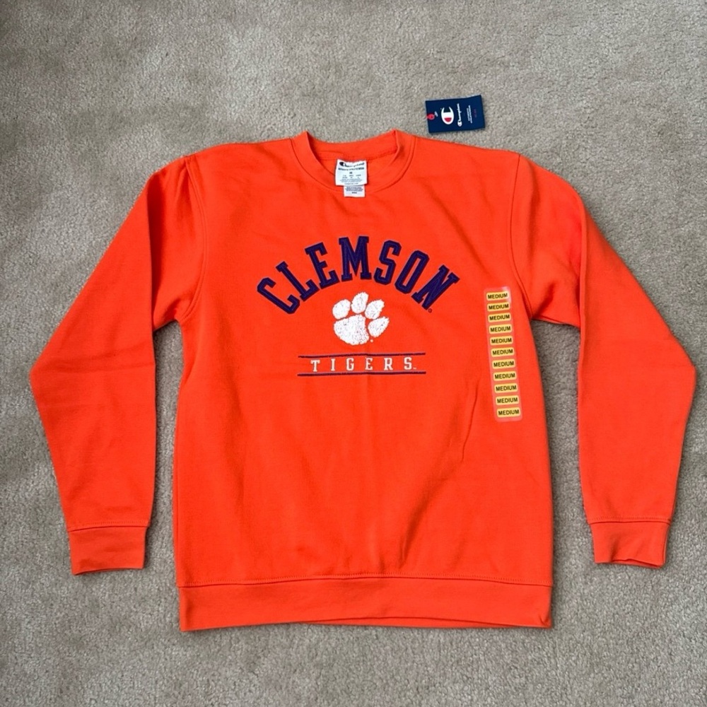 Champion Orange Crewneck Sweater Clemson Edition